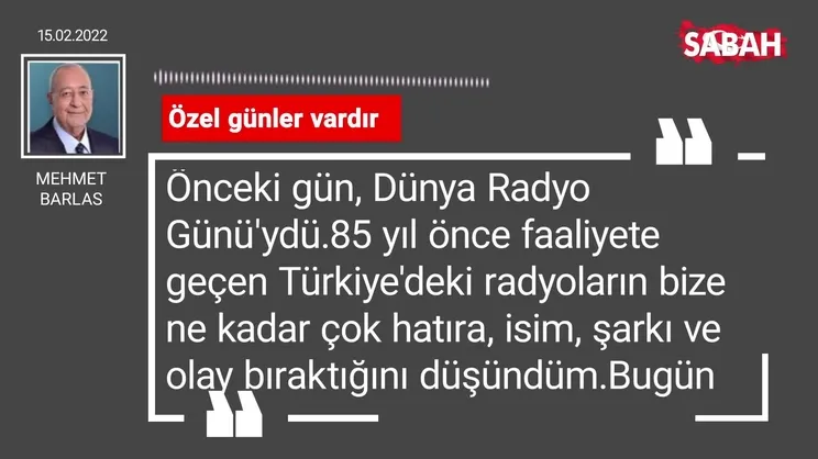 Mehmet Barlas | Özel günler vardır