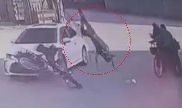 Hatay'da feci kaza: Otomobil ile motosiklet çarpıştı | Savrulan şahıs yaşlı çifte böyle çarptı! #hatay