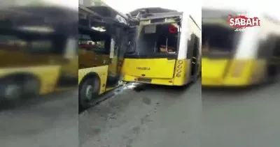 Facianın eşiğinden dönüldü: Gaz pedalı takılı kalan İETT otobüsü duraktaki otobüslere çarptı | Video