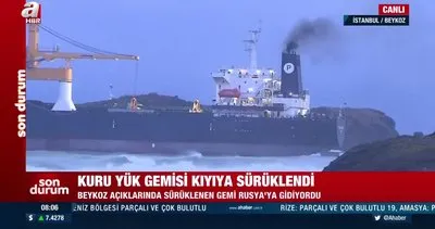 İstanbul’da şiddetli fırtına! Kuru yük gemisi kıyıya sürüklendi | Video