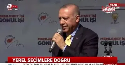 Cumhurbaşkanı Erdoğan Konya mitinginde Bir Aşk Hikayesi şarkısına eşlik etti