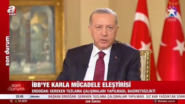 Başkan Erdoğan’dan İBB’ye karla mücadele eleştirisi | Video