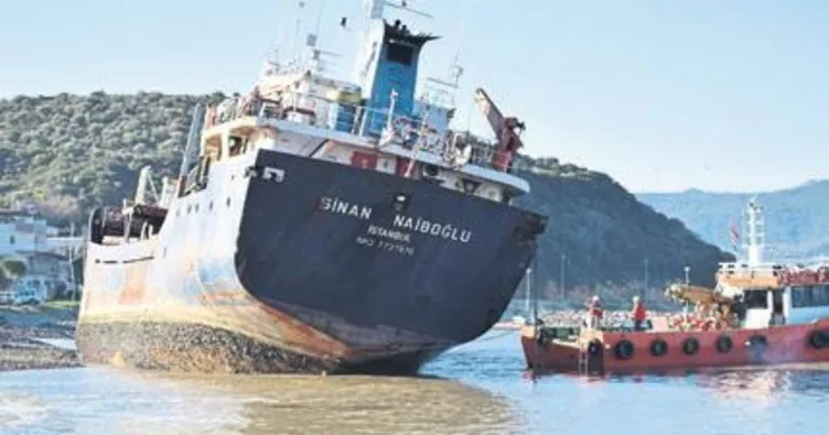 Karaya oturan gemi kurtarıldı