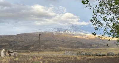 Ağrı’da yüksek dağlar ve köylere mevsimin ilk karı düştü #agri