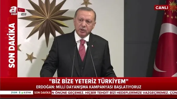 Başkan Erdoğan Milli Dayanışma Kampanyası'nı başlattı! 'Biz bize yeteriz Türkiyem' | Video