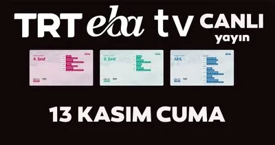 TRT EBA TV izle! 13 Kasım Cuma Ortaokul, İlkokul, Lise dersleri ’Uzaktan Eğitim’ canlı yayın: EBA TV ders programı | Video