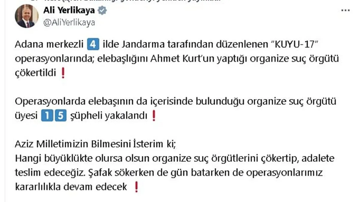 Ali Yerlikaya açıkladı: 15 şüpheli yakalandı! Ali Yerlikaya açıkladı: 15 şüpheli yakalandı!