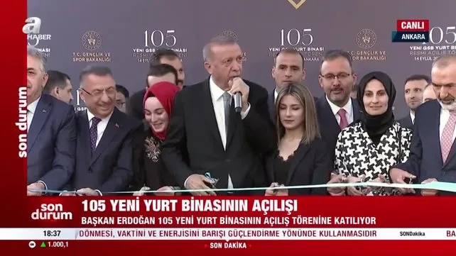 Başkan Erdoğan 105 yeni yurt binasının açılışını gerçekleştirdi | Video