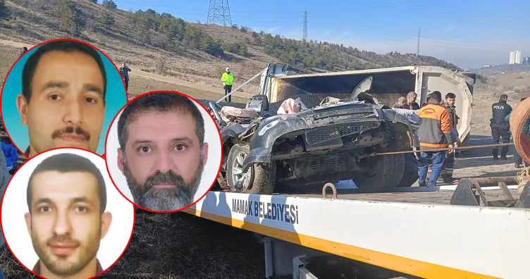 Ankara’da katliam gibi kaza: Hafriyat kamyonu kontrolden çıktı! Otomobili biçti! 3 ölü!