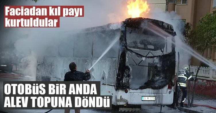 Aydın’da otobüs yangını, şoförün soğukkanlı davranması faciayı önledi