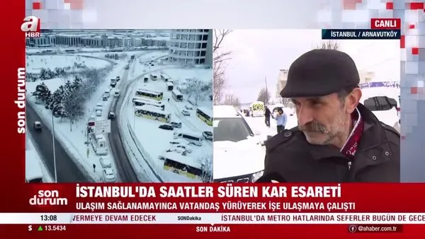 İstanbul Arnavutköy’de saatlerdir araçları ile mahsur kaldılar! Vatandaş sitem etti: 
