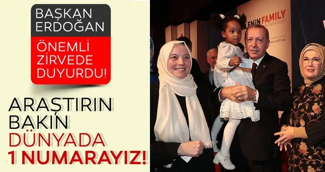 Başkan Erdoğan Kadın ve Adelet Zirvesi’nde duyurdu! Türkiye bir numara...