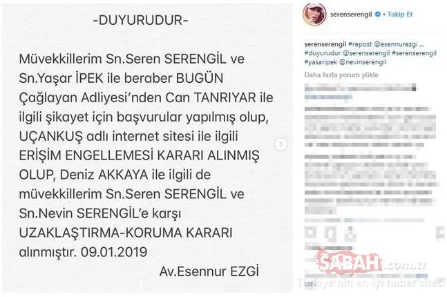 Seren Serengil ile Deniz Akkaya arasındaki sular durulmuyor