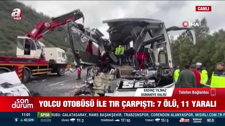 SON DAKİKA: Osmaniye'de yolcu otobüsü TIR'a çarptı! 7 ölü, 11 yaralı | Video
