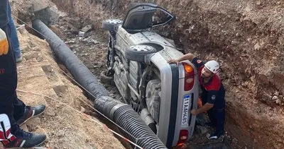 Şanlıurfa’da otomobil çukura düştü: 1 yaralı #sanliurfa