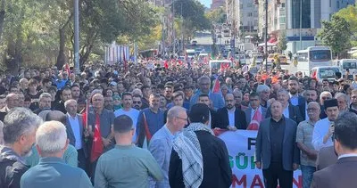 Nevşehir’de binler Gazze için yürüdü: İsrail bayrağı yakıldı #nevsehir