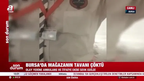 Son dakika: Bursa'da AVM'de tavan çöktü! Girişler kapatıldı, ekipler olay yerinde...