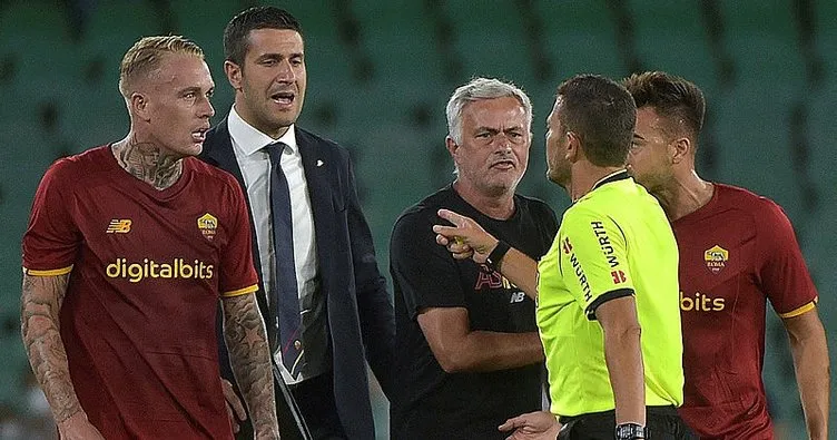 Jose Mourinho Real Betis-Roma maçında kırmızı kart gördü!