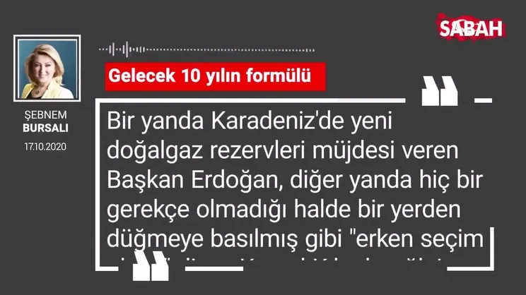 Şebnem Bursalı 'Gelecek 10 yılın formülü'