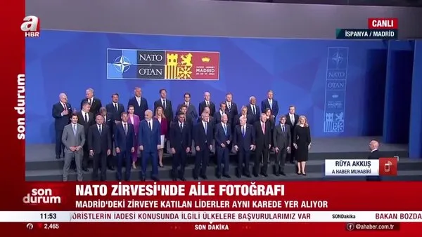 NATO'da liderler bir arada; Aile fotoğrafı çekildi ve zirveye geçildi | Video