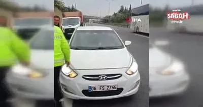 TEM Otoyolu’nda araçta hareketsiz yatan şahıs polisi harekete geçirdi | Video