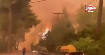 Yunanistan’ın Eğriboz Adası’ndaki yangınlara 17 hava aracı ile müdahale sürüyor | Video