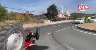 Kazada traktör devrildi, 80 yaşındaki sürücü yaralandı | Video