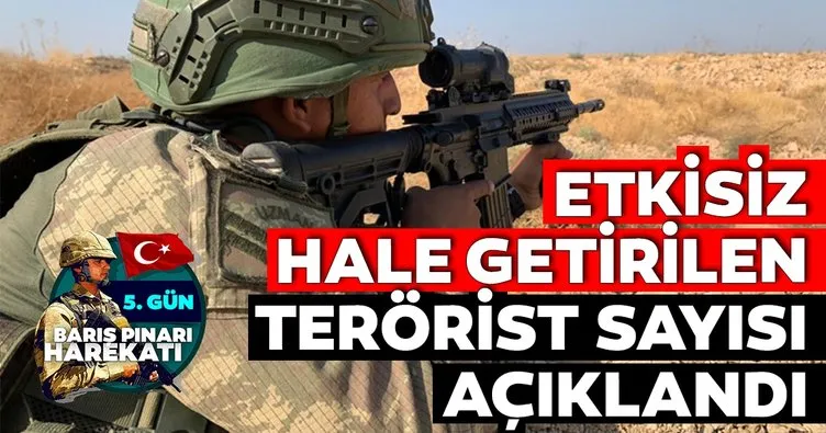 Son dakika: Milli Savunma Bakanlığı, 5’nci günde Barış Pınarı Harekatı’nda etkisiz hale getirilen terörist sayısını açıkladı