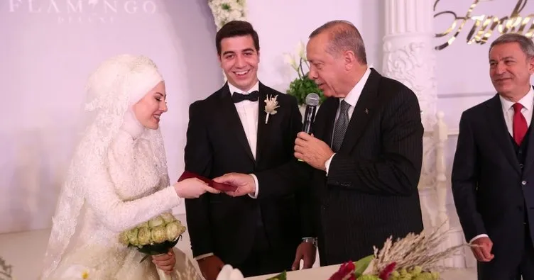 Cumhurbaşkanı, Furkan ve Beyza çiftinin nikah şahidi oldu