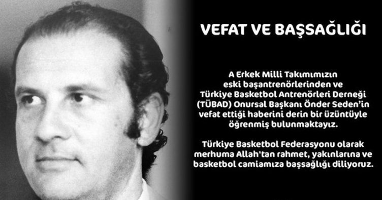A Milli Erkek Basketbol Takımı’nın eski başantrenörü Önder Seden vefat etti