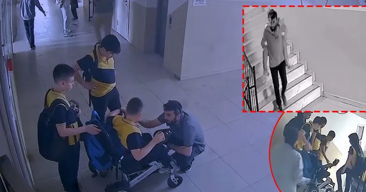 Bursa’da yürekleri ısıtan görüntü... Asansör bozuldu: Bedensel engelli öğrencisini sırtında taşıdı! O anlar kameralara yansıdı