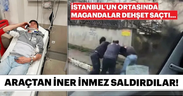 İstanbul’da trafikte dehşet anları kameralara yansıdı! Öldüresiye dövdüler...