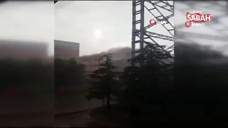 Ankara'da fırtına çatıyı böyle uçurdu