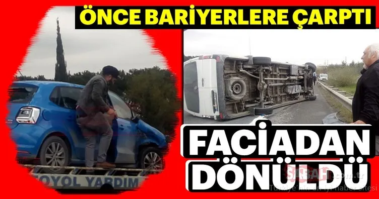 Servis aracı İstanbul Havalimanı dönüşü Hasdal yolunda kaza yaptı