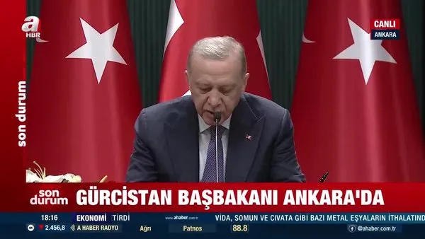 SON DAKİKA | Gürcistan Başbakanı ile ortak basın toplantısı! Başkan Erdoğan: Ticaret hedefi 5 milyar dolar