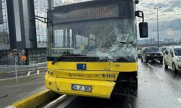Küçükçekmece’de İETT otobüsü kaza yaptı