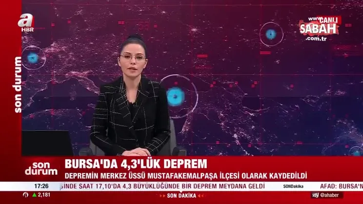 Son dakika: AFAD duyurdu! Bursa'da 4.3 büyüklüğünde deprem | Video