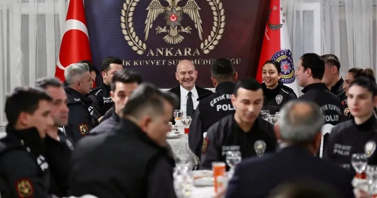 İçişleri Bakanı Soylu, Çevik Kuvvet Şube Müdürlüğü’nde iftar yaptı