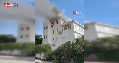 4 katlı binanın çatısı alev alev yandı