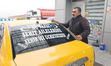 Şehit ailelerine ücretsiz taksi