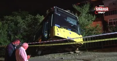 Beykoz’da freni boşalan otobüs bir evin bahçesine düştü | Video