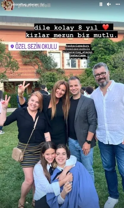 Pınar Altuğ’un kızı Su büyüdü de liseli oldu! Pınar Altuğ ile kız Su mezuniyet partisine güzellikleriyle damga vurdu!