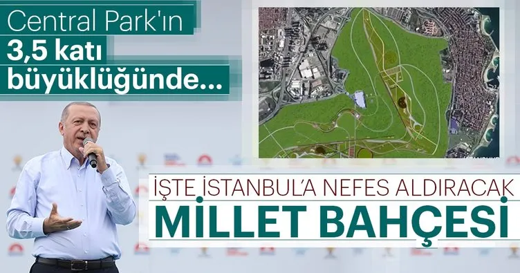 Cumhurbaşkanı Erdoğan Yenikapı mitinginde Millet Bahçesi proje animasyonunu izletti