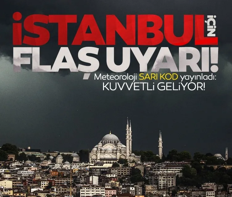 İstanbul dahil birçok il için alarm verildi: Sarı kodlu uyarı: Kuvvetli geliyor