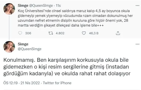 Son dakika: Koç Üniversitesi'nde korkunç taciz! Genç kız isyan etti: Okul yönetimi şikayetimi işleme koymadı -