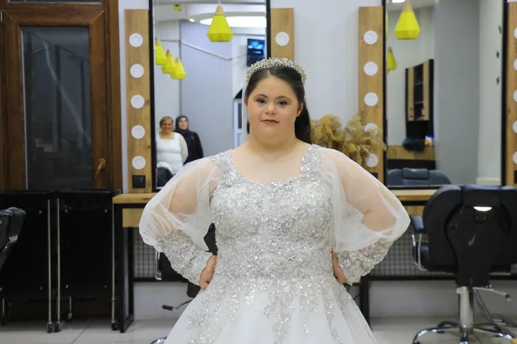 Down sendromlu kızın ‘gelinlik’ hayali gerçek oldu!