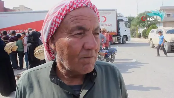 Türk Kızılayı Tel Abyad'da yardım malzemesi dağıtmaya başladı