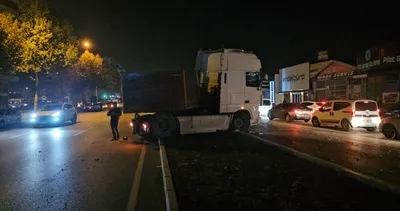 Alkollü TIR sürücüsü otomobili biçti