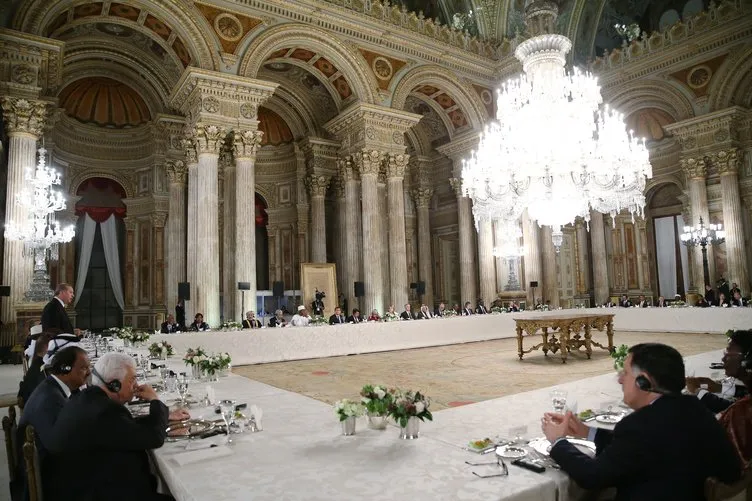 Erdoğan Dolmabahçe Sarayı’nda liderlere yemek verdi