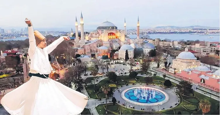 Tarihi meydanda 750 semazen